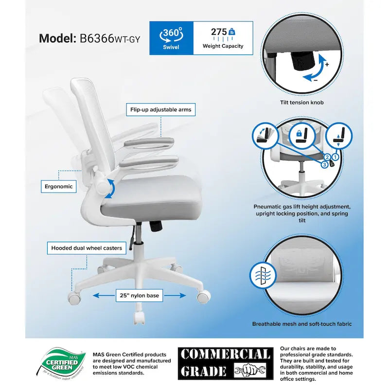 Flip Arm Mesh Task Chair
