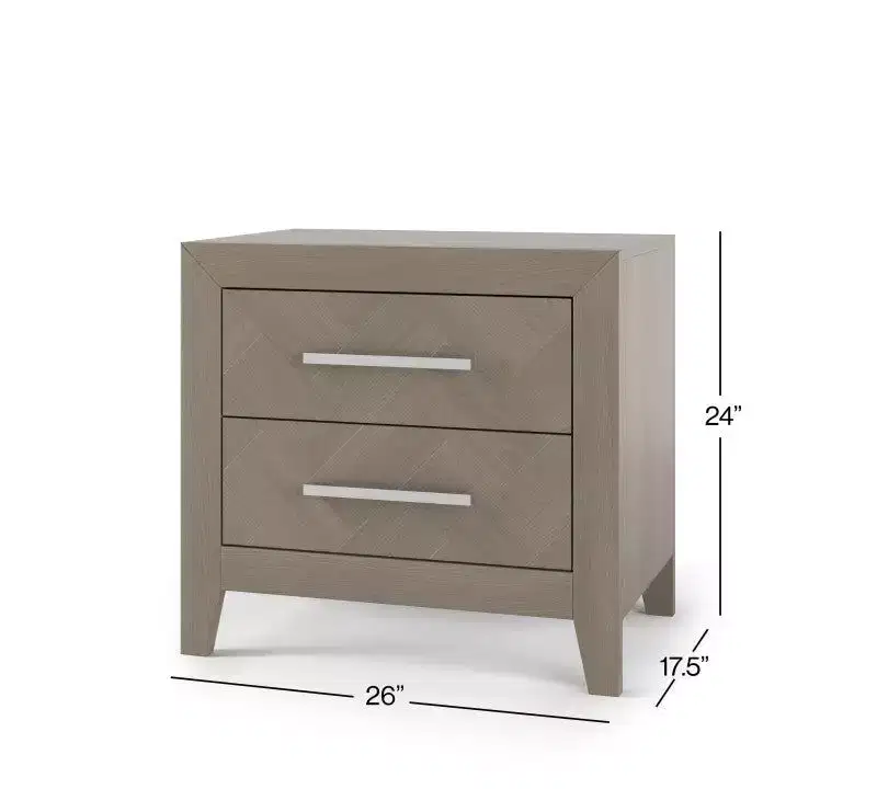 Child Craft Kieran 4-in-1 Convertible Crib, Double Dresser, Chest, and Nightstand 4-Piece Nursery Set