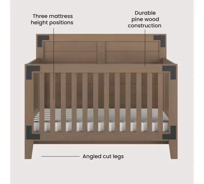 Child Craft Lucas Crib and Dresser Nursery Set, 2-Piece, Includes 4-in-1 Convertible Crib and 3-Drawer Dresser