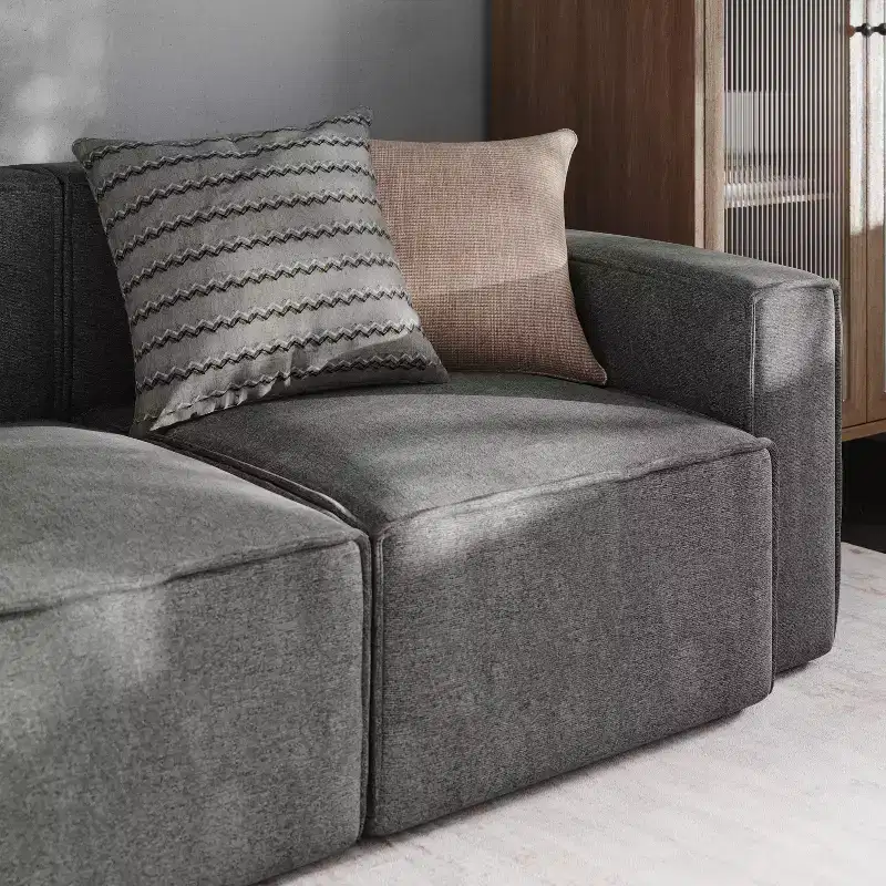 Emma and Oliver Modular Right Side Armchair with Arm Rest