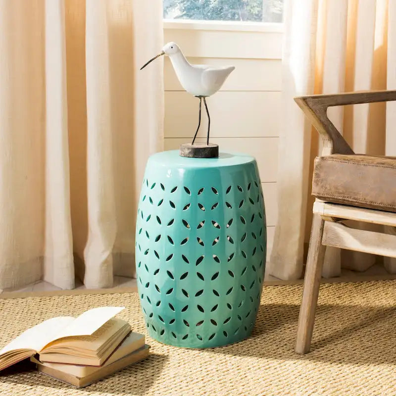 SAFAVIEH Paradise Oihane Zen White Ceramic Decorative Garden Stool
