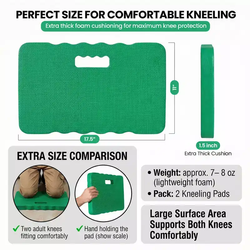 Thick Foam Kneeling Pad for Gardening Workout Soft Knee Cushion Mat for Gaden and Home, Large Green
