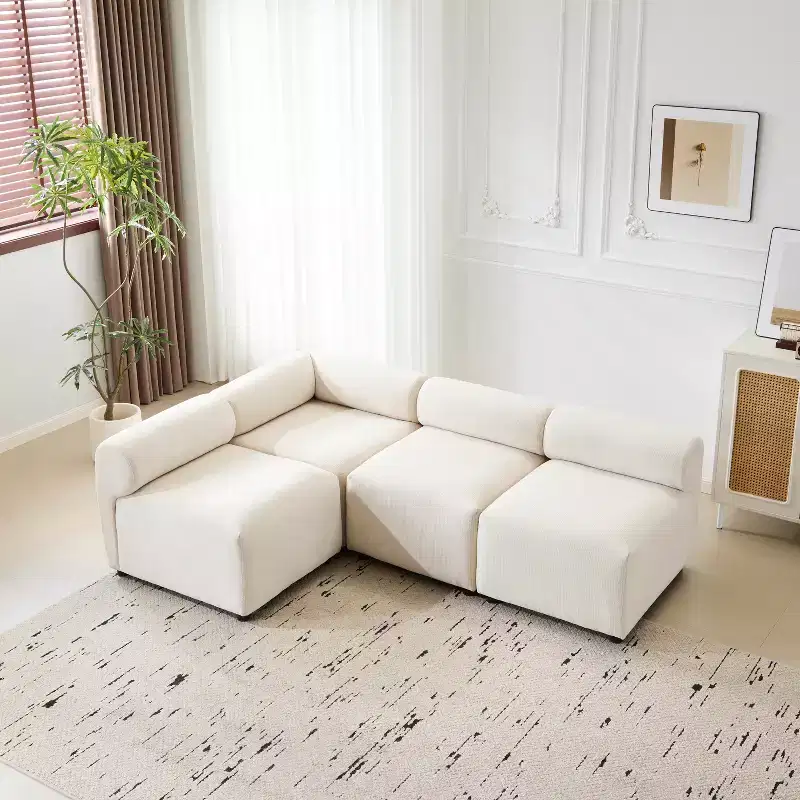 Christopher Knight Home Fermin 83 Modern 4 Piece Modular Sectional Sofa with Rround Back