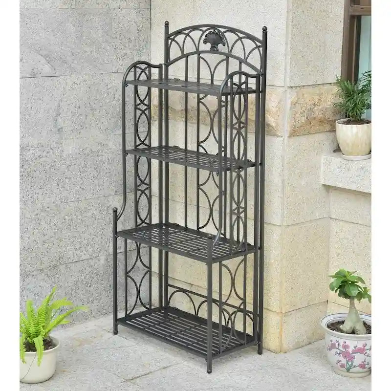 Segovia 4-Tier Iron Folding Bakers Rack