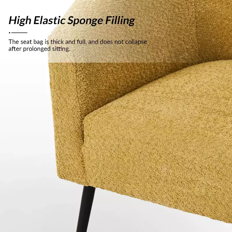 Guy Modern Boucle Armchair Set of 2 with metal leg ART OF LIVING DESIGNS