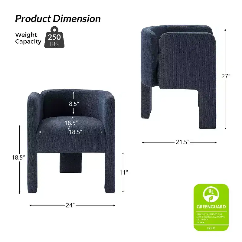 Elias Dining Chair with Three-legged Design Set of 6 ART OF LIVING DESIGNS