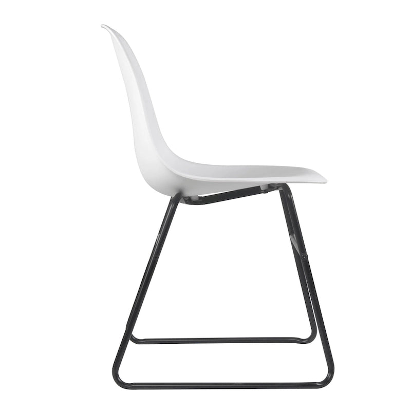 Modern Armless Dining Chairs with Iron Legs, Set of 2