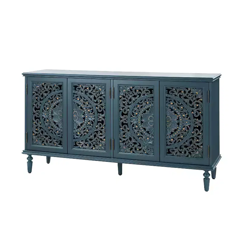 Emathides 63Wide Sideboard with Solid Wood Legs and Lighting |KARAT HOME