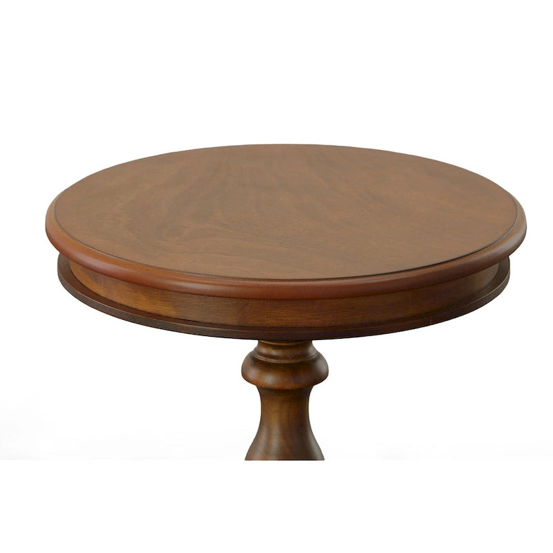 Round Accent Side Table, Copper Finish, Living Room End Table
