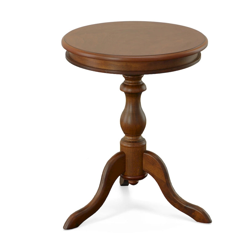 Round Accent Side Table, Copper Finish, Living Room End Table