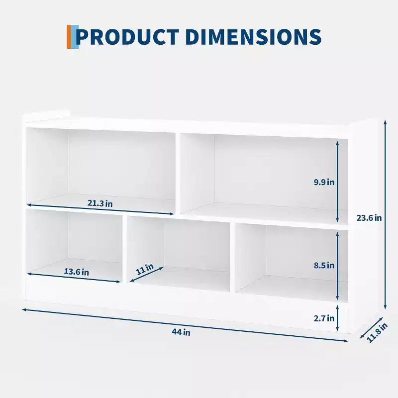 Wooden Toy Storage Organizer,5-Section School Classroom Storage for Organizing Books Toys,Simple Bookshelf for Playroom