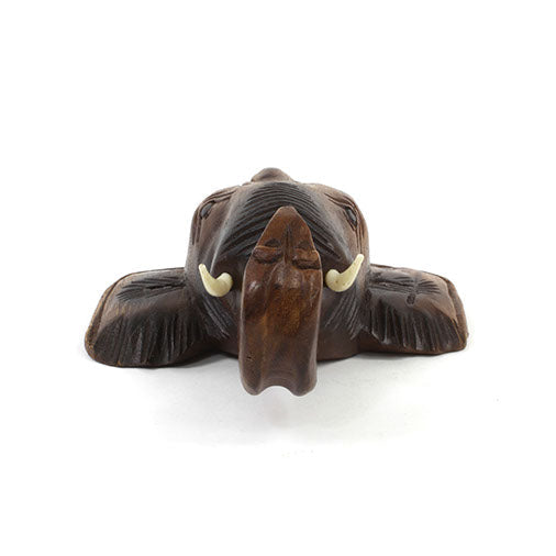 Carved Raintree Elephant Head Wall Mount
