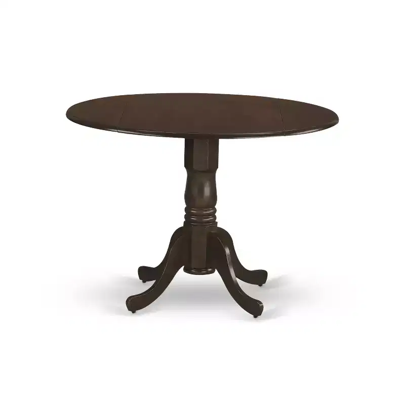 HomeStock Dropleaf Round Dining Table Set With 2 Chairs Oak Finish