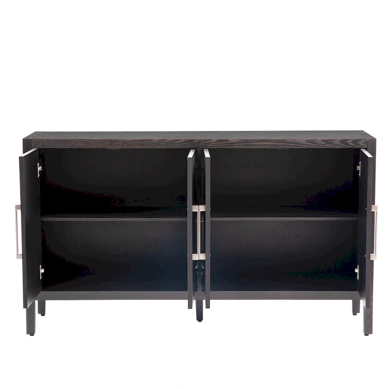 4-Door Sideboard Wooden Cabinet Buffet Storage with Adjustable Shelves