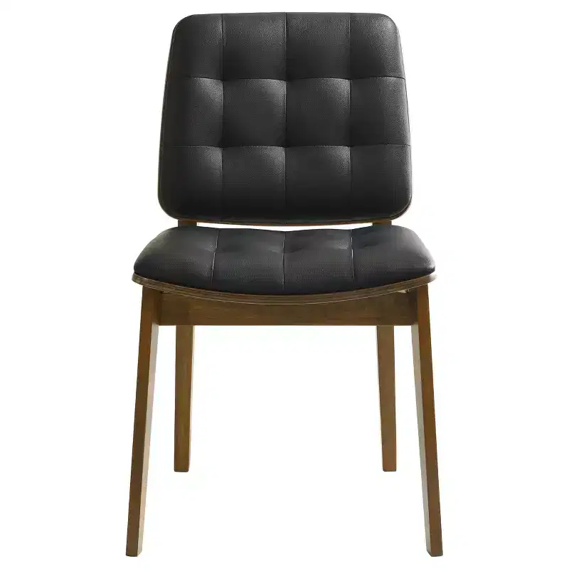 Simple Relax Set of 2 Side Chairs in Natural Walnut and Black