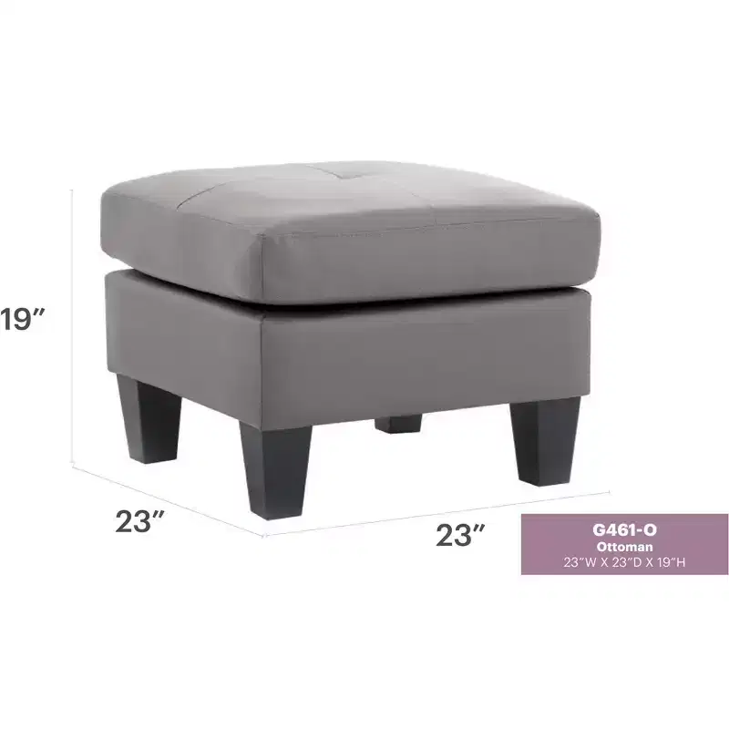 Passion Furniture Newbury Faux Leather Upholstered Ottoman