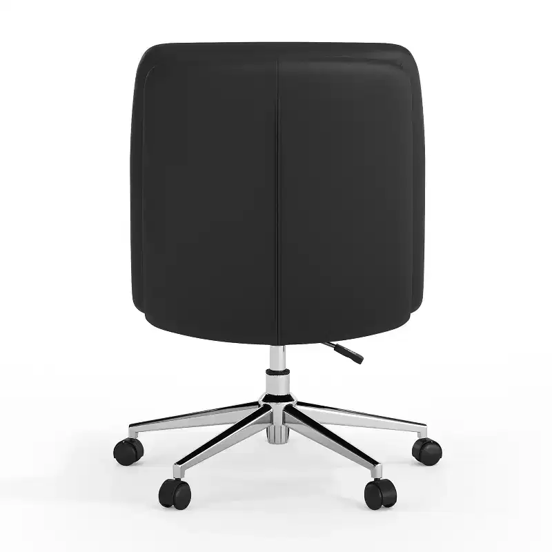 Emma and Oliver Mid-Back Armless Swivel Office Chair with Wheels, Padded Upholstered Back/Seat, Adjustable Height, and Sturdy Frame