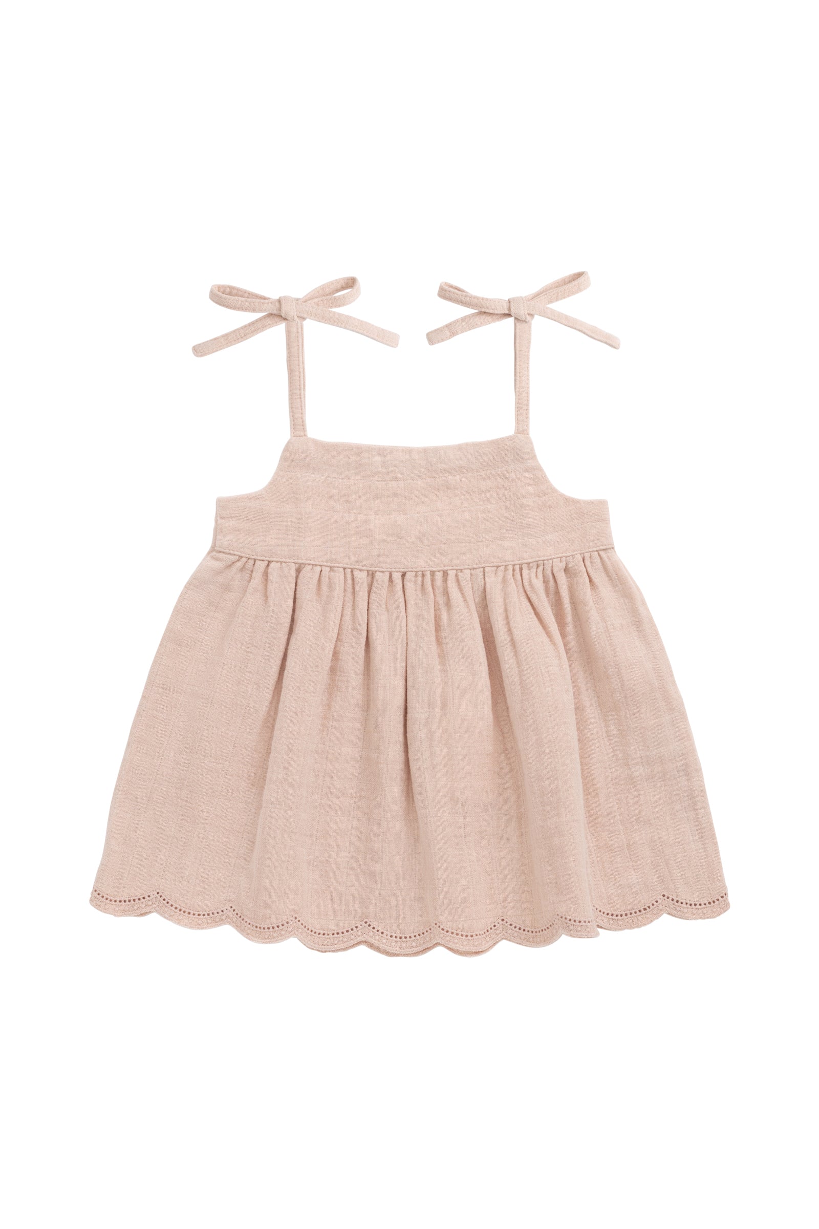 Breezy Chalky Pink Solid Organic Cotton Muslin Top with Lightweight Breathable Design for Girls Summer Layering (6M�C10Y)