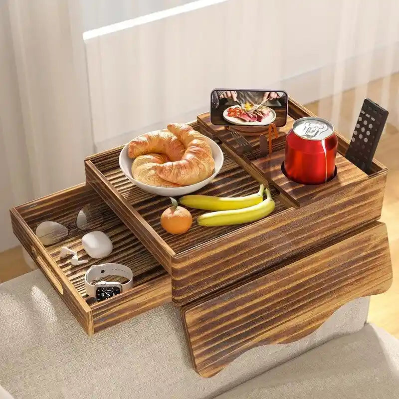 Couch Cup Holder Tray - 13.9L x 9.8W x 3H