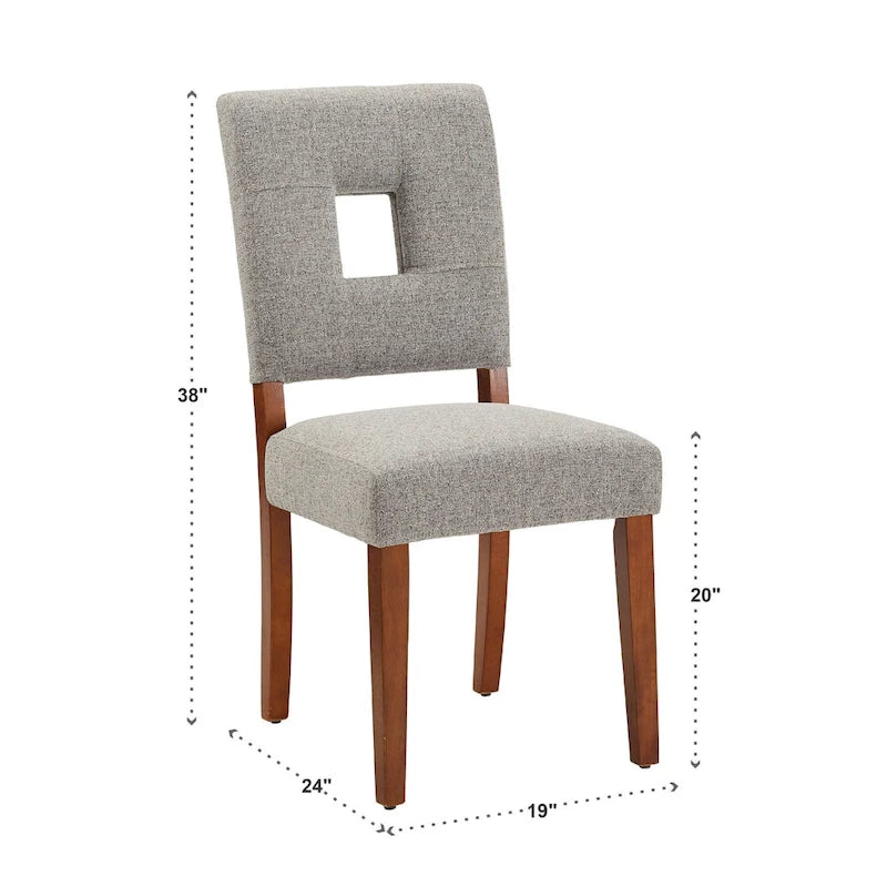 Upholstered Fabric Keyhole Dining Chair