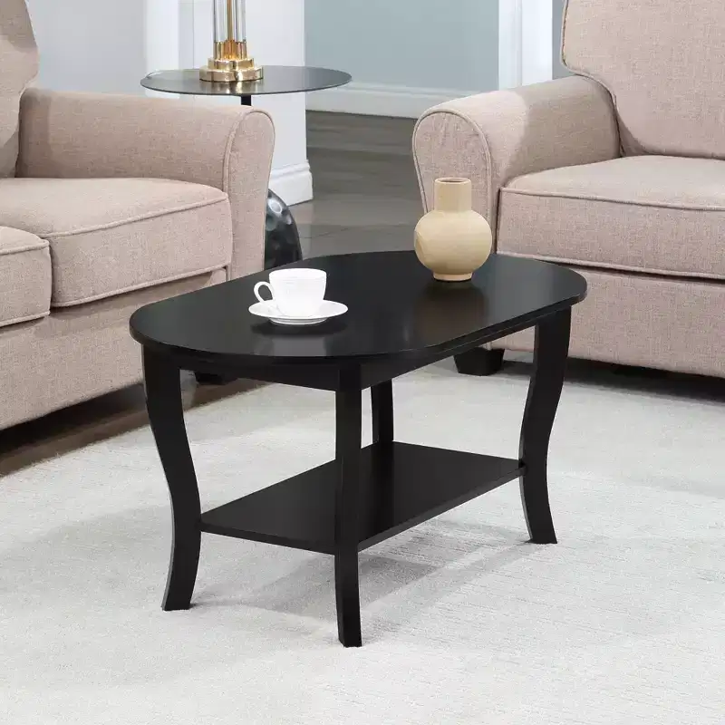 American Heritage Oval Coffee Table with Shelf