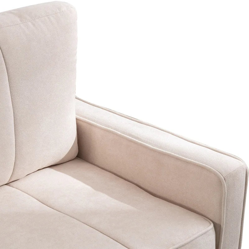 Convertible Sofa Couch with Cushioned Seat and Wooden Legs