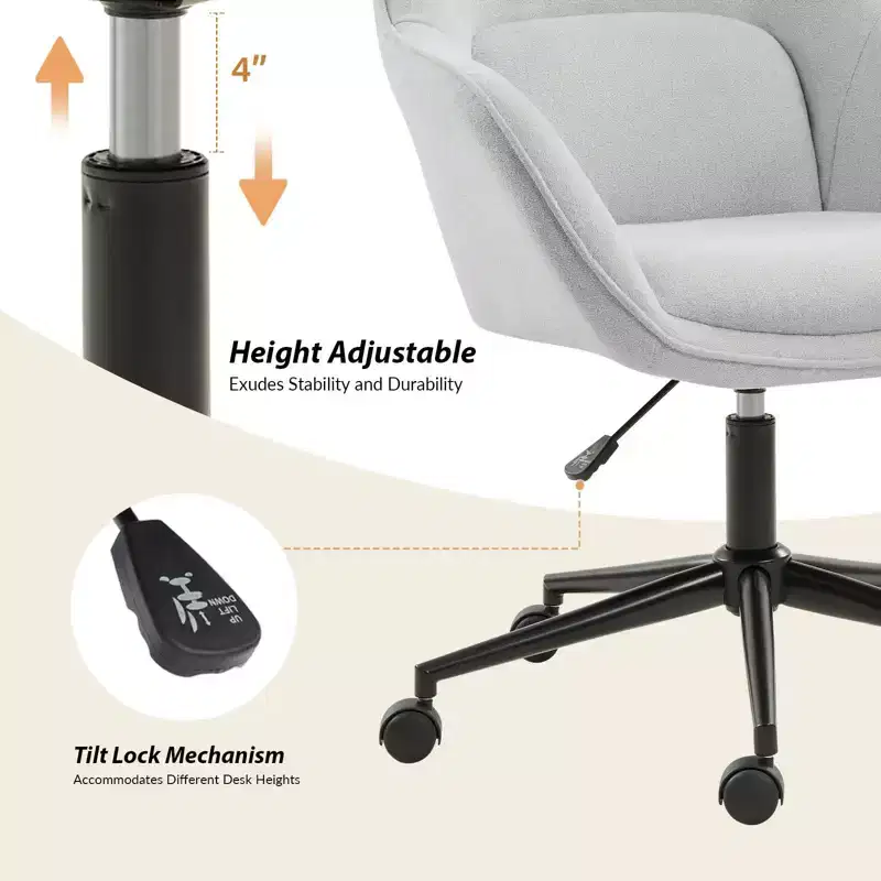 Virginia Office Chair With Curved Backrest|ART OF LIVING DESIGNS
