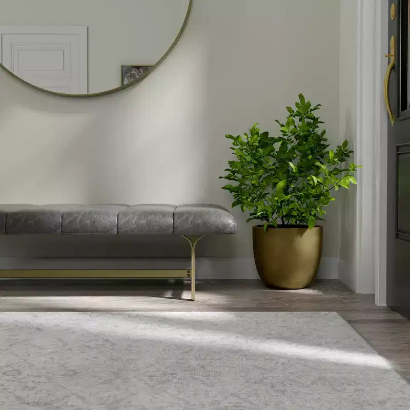 eLuxury Studio A Upholstered Vegan Leather Coffee Table with Metal Base