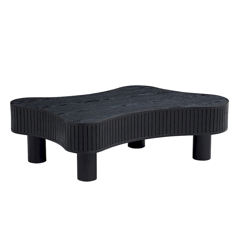 42.52 Inch Modern Wooden Drum Coffee Table