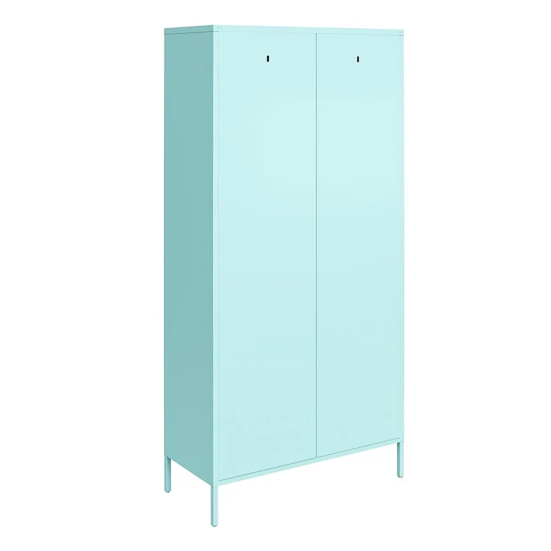 Orange / Pink 2-Door Tall Metal Locker Storage Cabinet, 1-Person