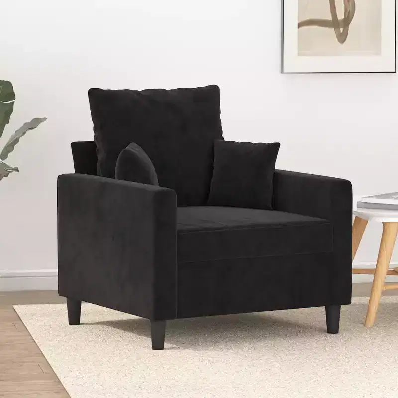 Sofa Chair Black 23.6 Velvet