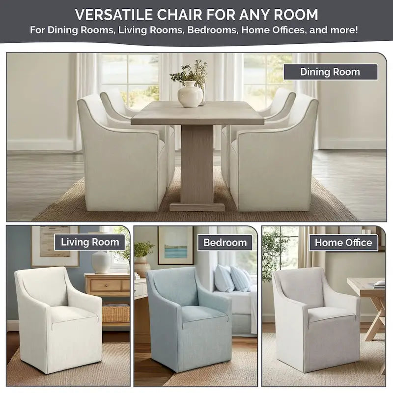 Dining Arm Chair with Casters