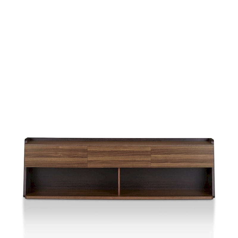 Modern Walnut 73-Inch 3-Drawer TV Console