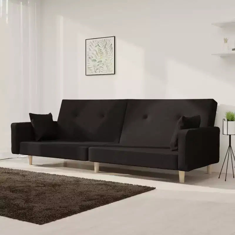 vidaXL 2-Seater Sofa Bed with Two Pillows Loveseat Couch Furniture Fabric