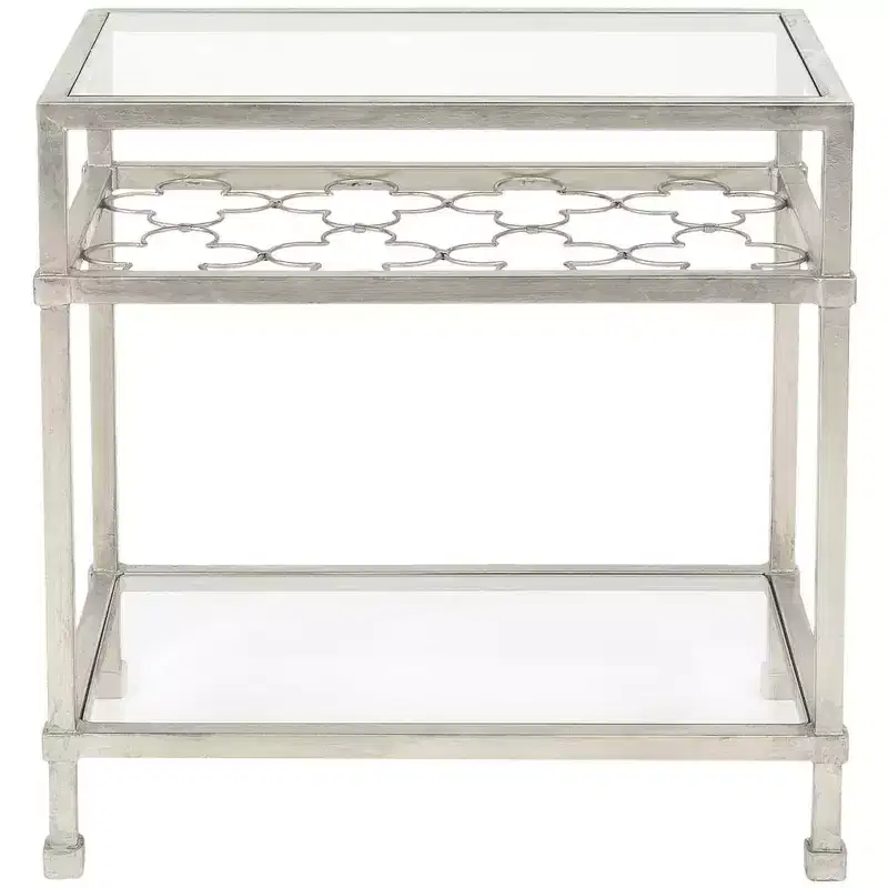 Hanzel Gold Leaf Glass Side Table - AMH8312 - Safavieh Couture
