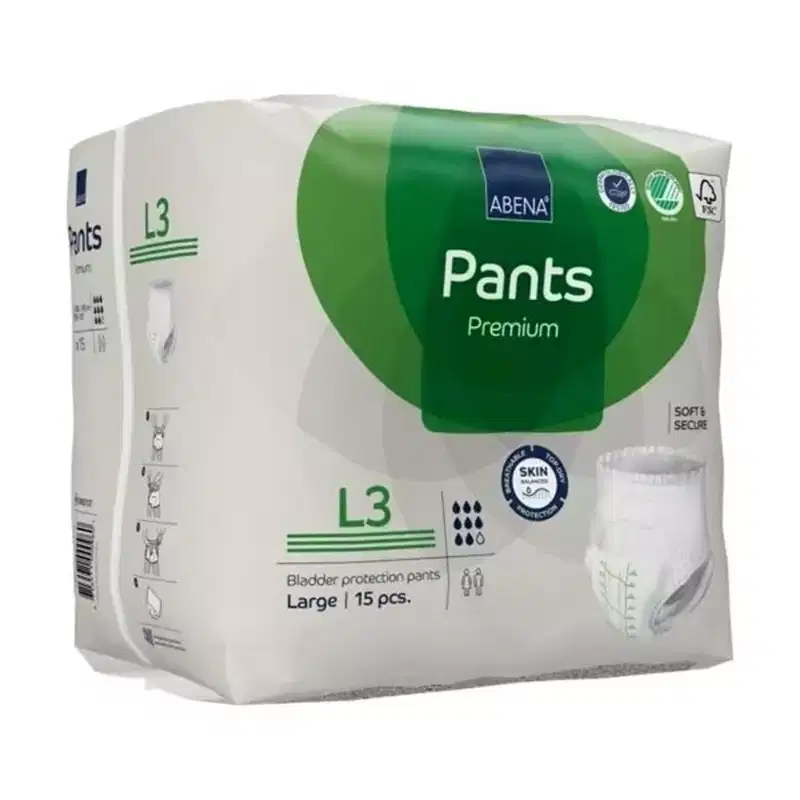 Abena Premium Pants L3 Disposable Underwear Pull On with Tear Away Seams Large, 1000021327, 49, 45 Ct