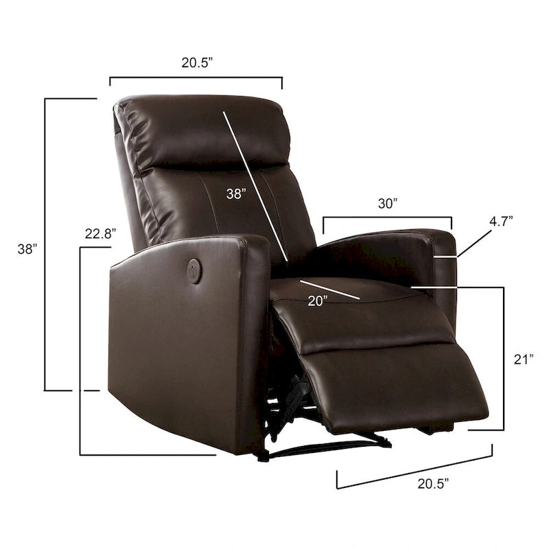 Modern Faux Leather Small Powered Reading Recliner
