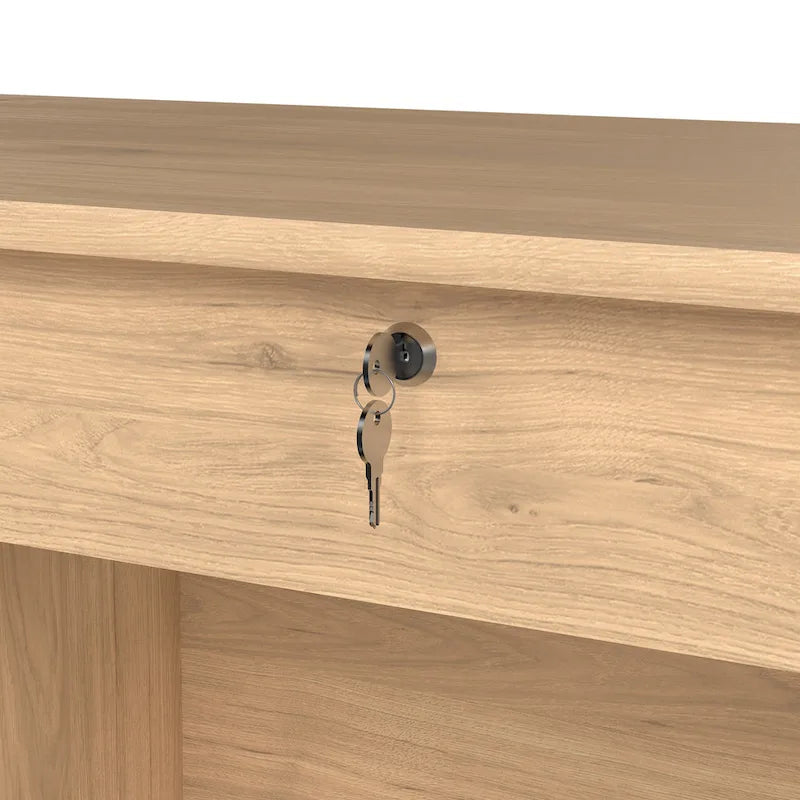 Home Office Writing Desk with 4 Drawers and Open Shelf