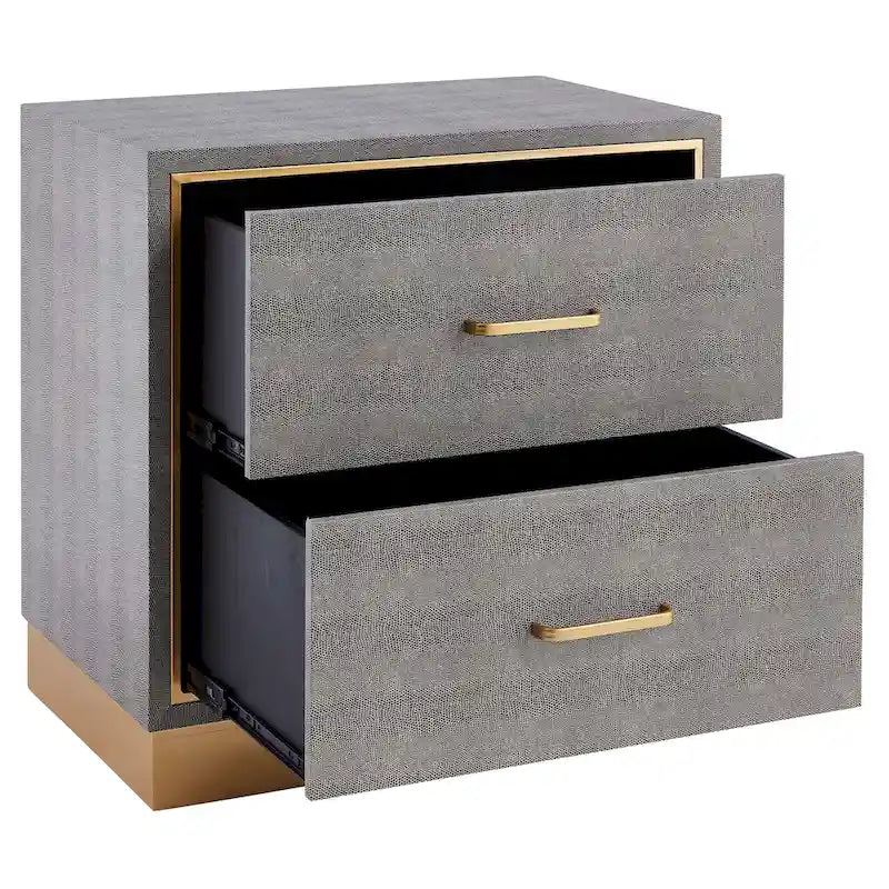 Edinburgh 2-Drawer Faux Shagreen End table
