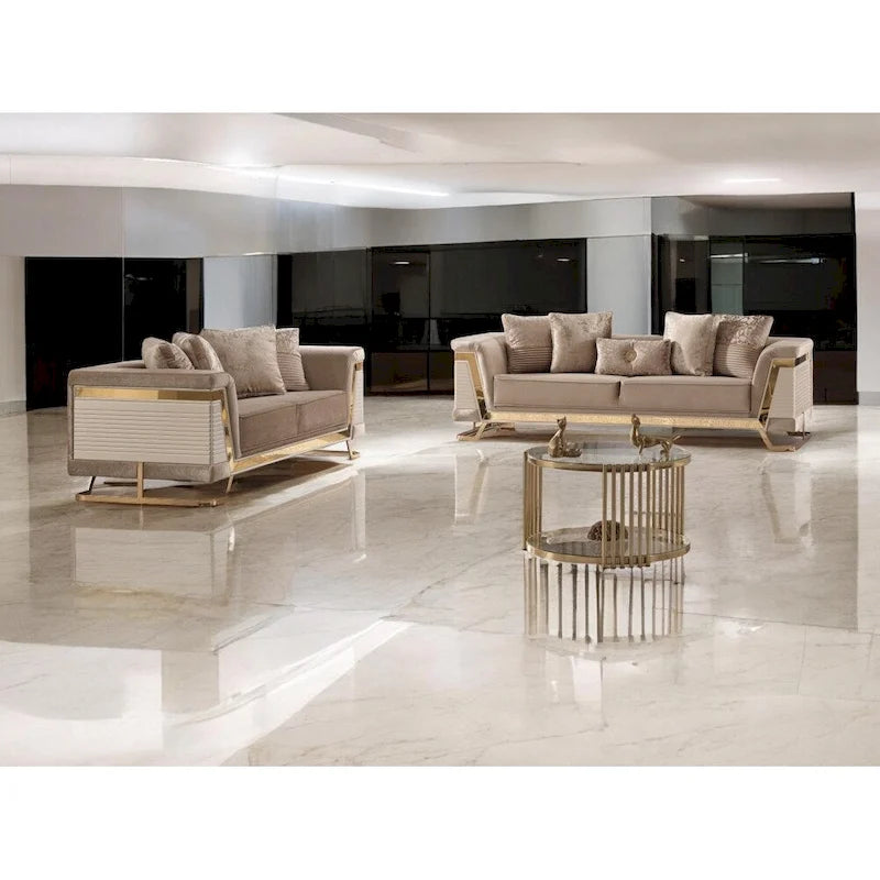Modern Upholstered Velvet Loveseat Sofa - 2-Seater Couch with Tufted Back for Living Room