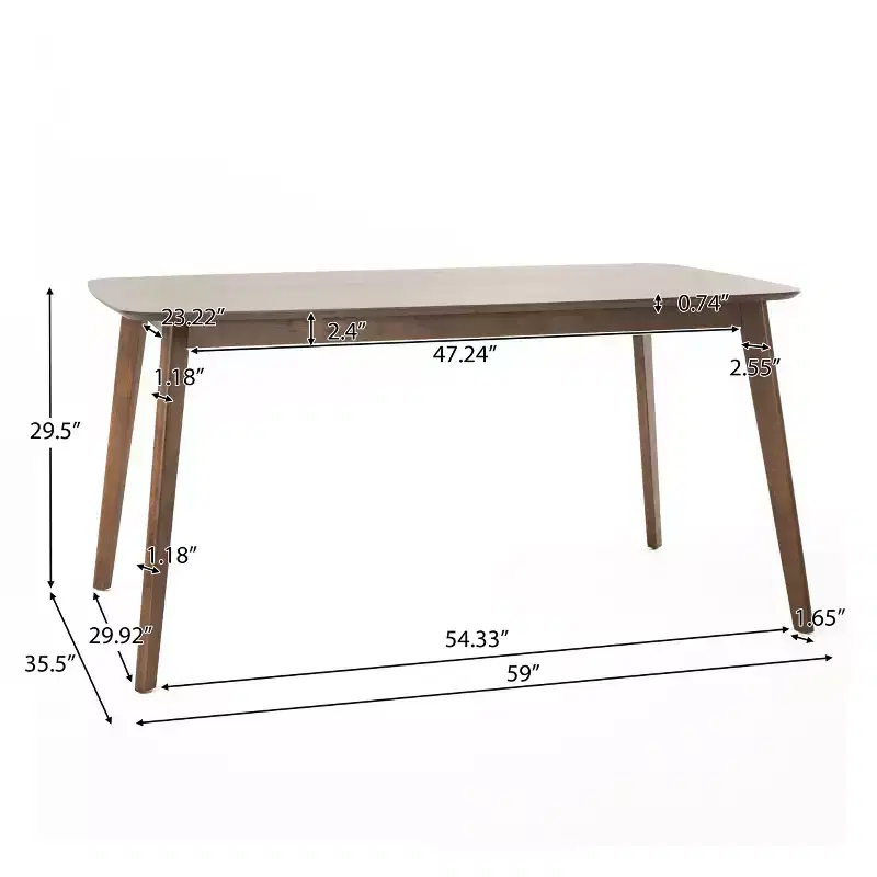 GDFStudio Anne Mid Century Modern Wood Dining Table