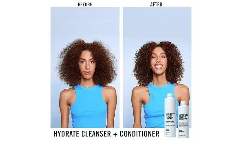 Authentic Beauty Concept HYDRATE Shampoo (10.1 oz) & Conditioner (8.4 oz) DUO SET | Cleanser & Condition for DRY HAIR Hydrating Kit