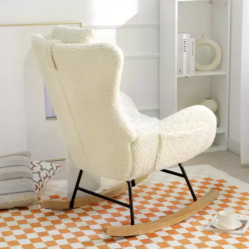 Teddy Tufted Rocking Chair with Rubber Legs - ModernLuxe