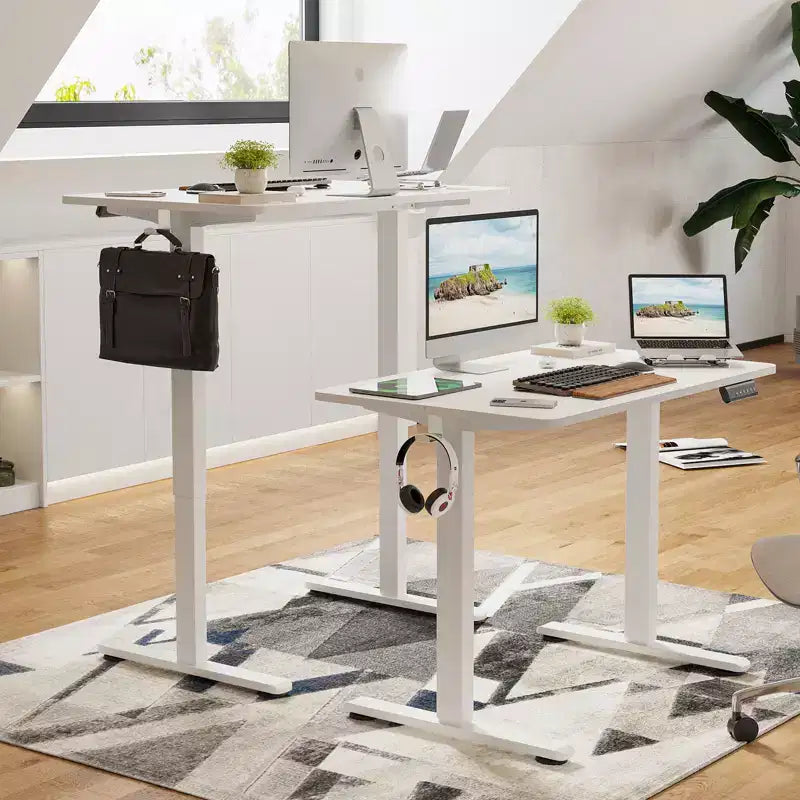 40 x 24-inch Electric Height-Adjustable Standing Desk with Splice Board, Sit-Stand Home Office Desk