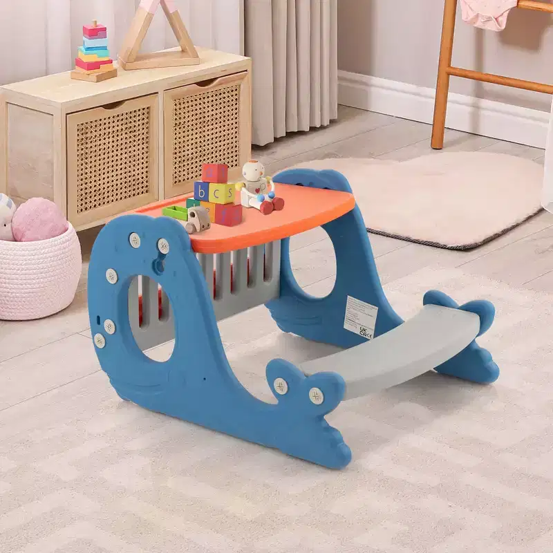 Costway Kids Drawing and Playing Desk Set with Tiltable Erasable Graffiti Whiteboard Eating