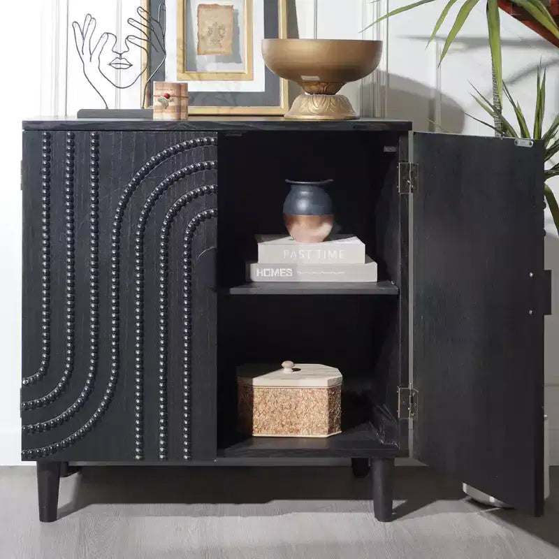 GDFStudio Gali 30'' Modern Wooden Storage Cabinet with 2 Doors