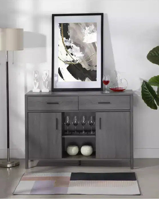 47W Sideboard Storage Cabinet, Dining Server Cupboard Buffet Table with Two Cabinets and Drawers