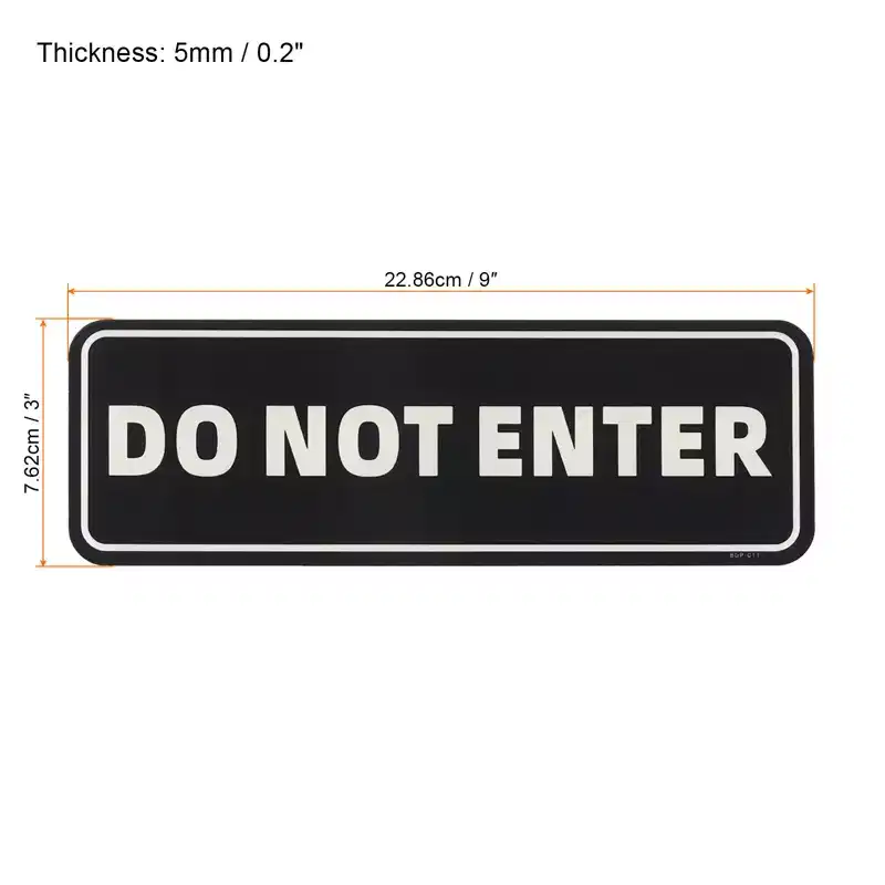 Unique Bargains Acrylic Self-Adhesive Decor Business Do Not Enter Sign