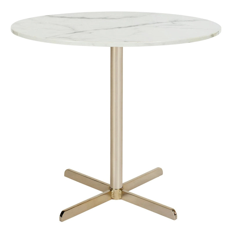 SAFAVIEH Peggy White/ Brass Round Side Table - 19.6 x 19.6 x 17.8 - 20Wx20Dx18H