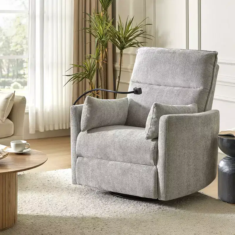 Julius 38 Power Rocking Swivel Nursery Recliner with USB Set of 2 | HULALA HOME